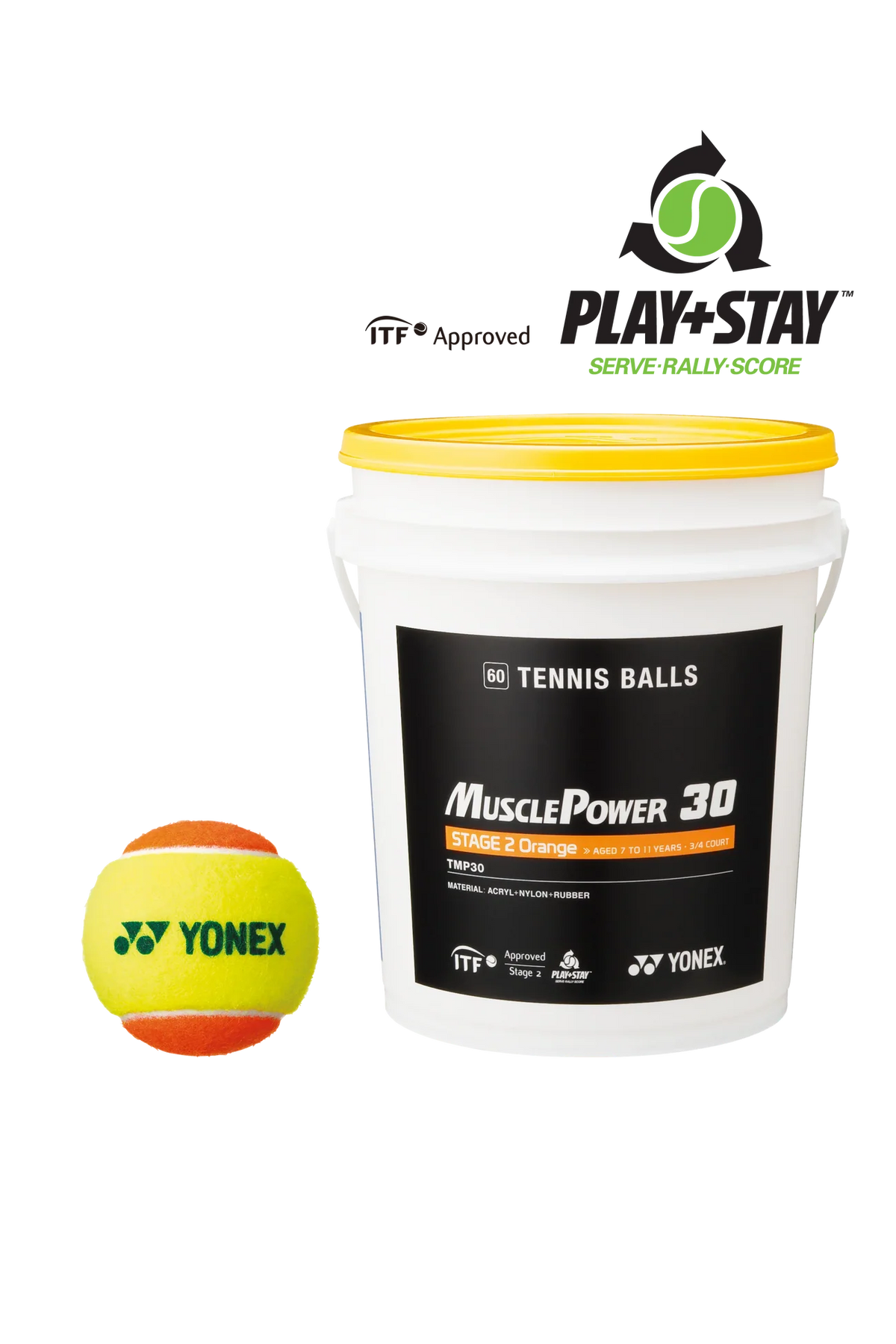 COLORED TRAINING BALLS BUCKET - 60 BALLS, STAGE 2